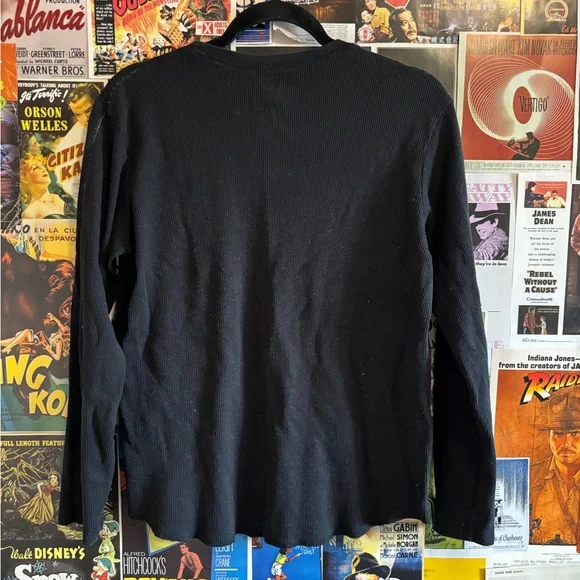 Vintage 2000s faded glory waffle knit long sleeve cross shirt - Picture 2 of 2